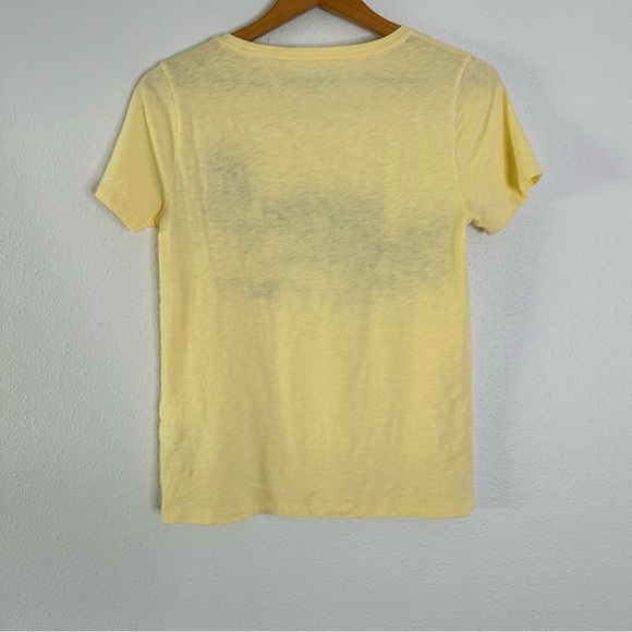 J Crew “Palm Tree” cotton crewneck tee shirt Yellow S - Picture 4 of 7